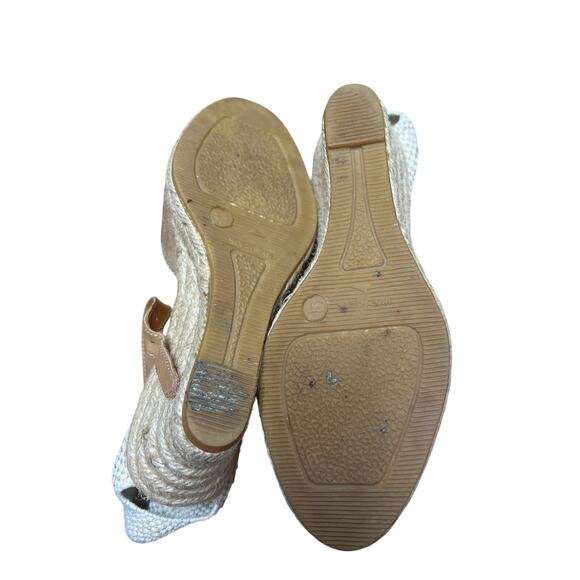 Kanna Taupe Espadrille Suede Sandals Jute Wedge 2 1/2" Heel Ankle Strap US 7 - Picture 6 of 8